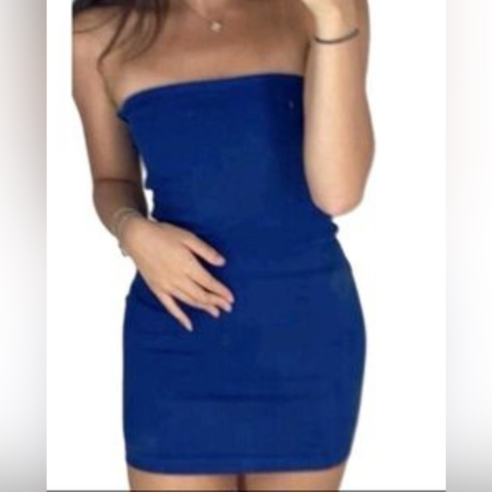 Zara Strapless Royal Blue Dress